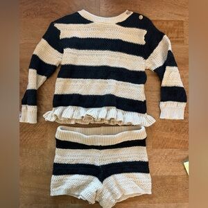 Jessica Simpson Striped Knit Sweater and Shorts Set